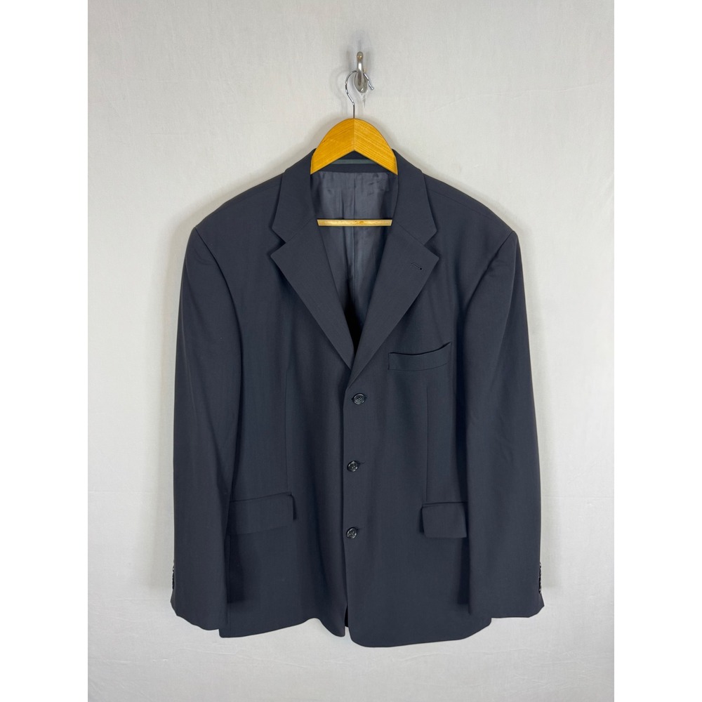 Strellson Novara-Luigi Mens 46 Black 100% Virgin Wool 3-Button Blazer Jacket